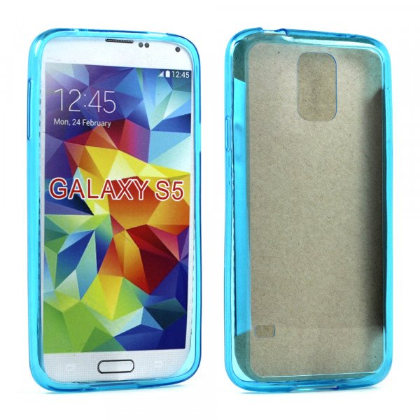 Wholesale Samsung Galaxy S5 i9600 Crystal Clear Hybrid Case (Blue Clear)